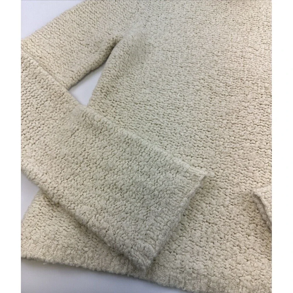 J Crew Cream Turtleneck‎ Sweater Bell Sleeve Pullover Vintage Wool Womens Medium
